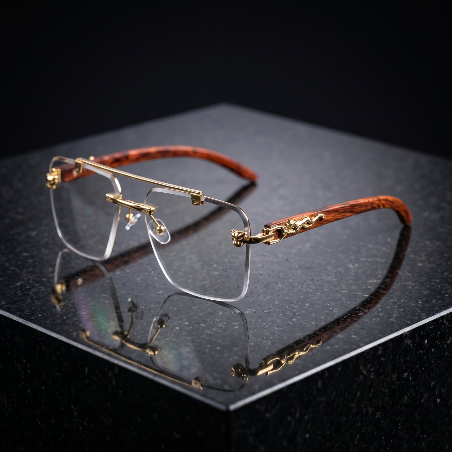 ZELDIOR Rimless Photochromic Aviator Sunglasses – Panther Edition