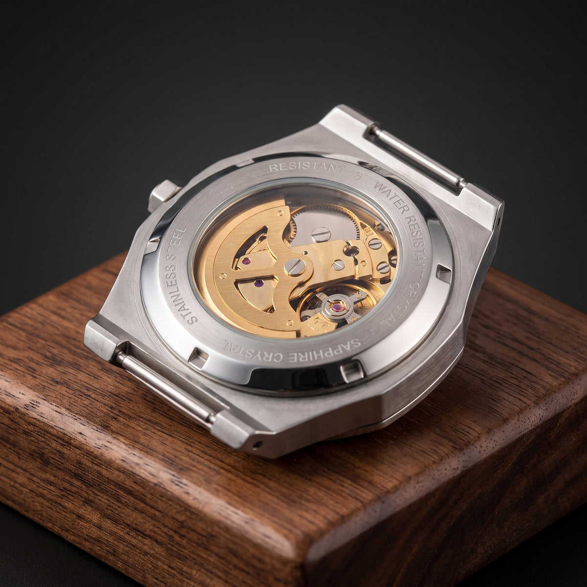 RUSTET Men's Two-Tone Skeleton Watch – Automatic Movement, Steel & Waterproof