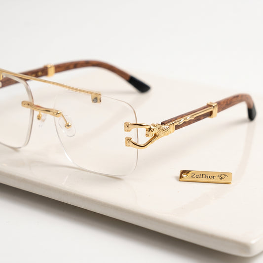 ZELDIOR Rimless Photochromic Aviator Sunglasses – Tortoise Jaguar Edition
