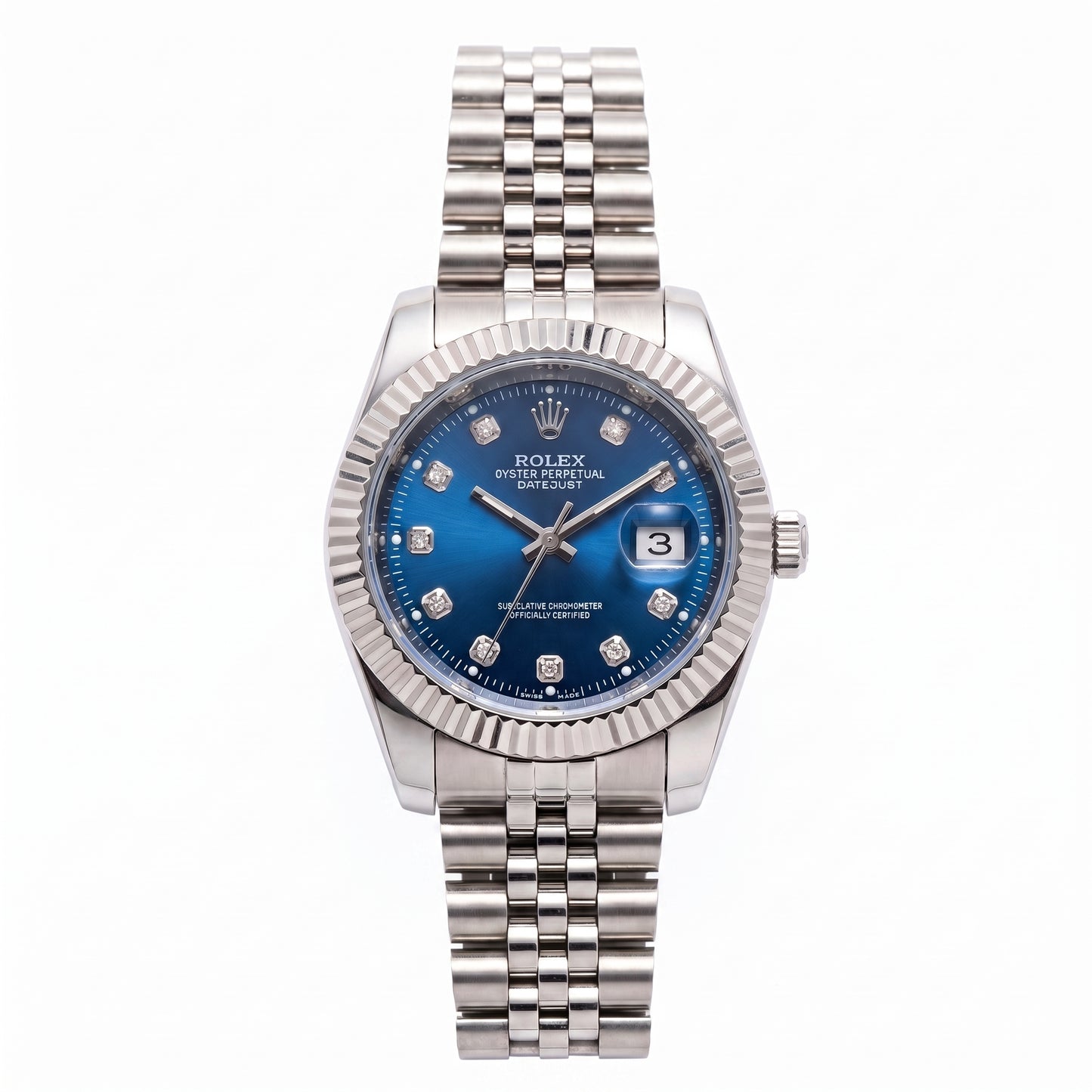 Rolex Datejust Women's Blue Dial Steel Watch – Fluted Bezel | Zeldior