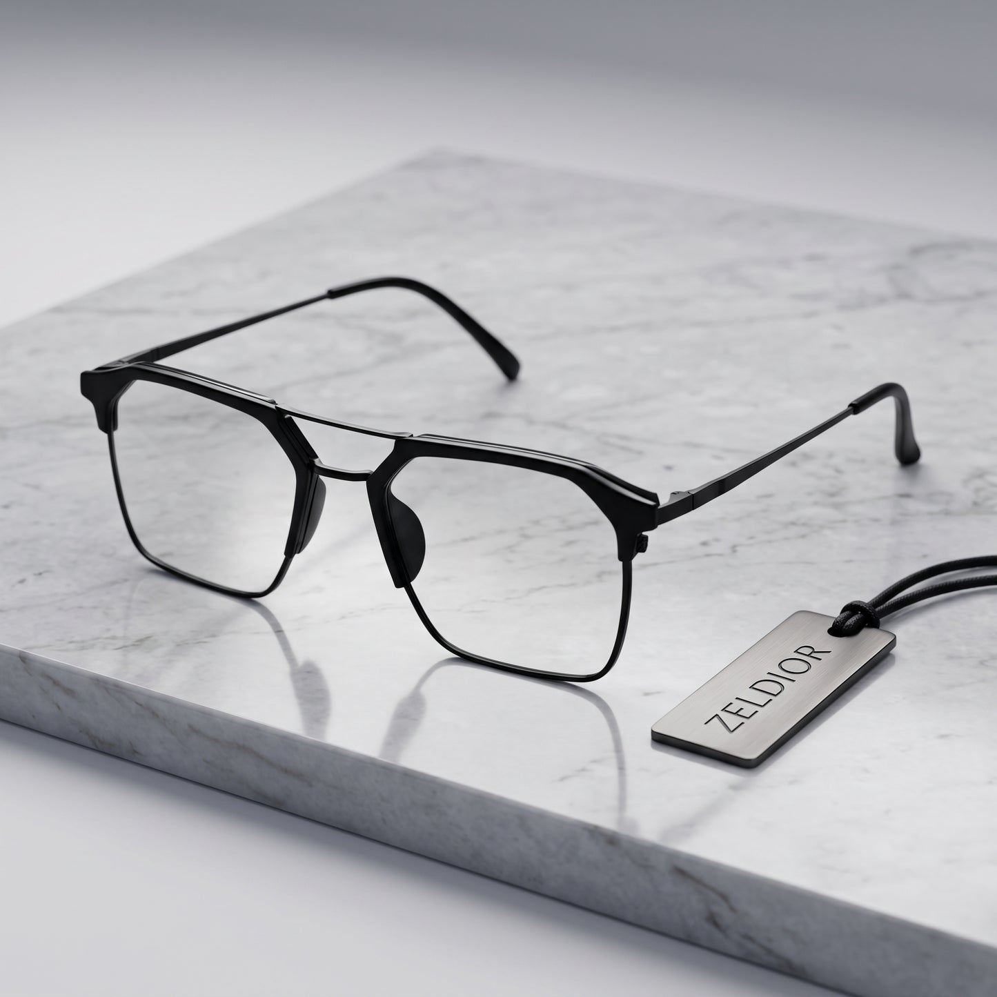 ZELDIOR Photochromic Sunglasses – Adaptive UV400 Lens, Matte Black Aviator Frame