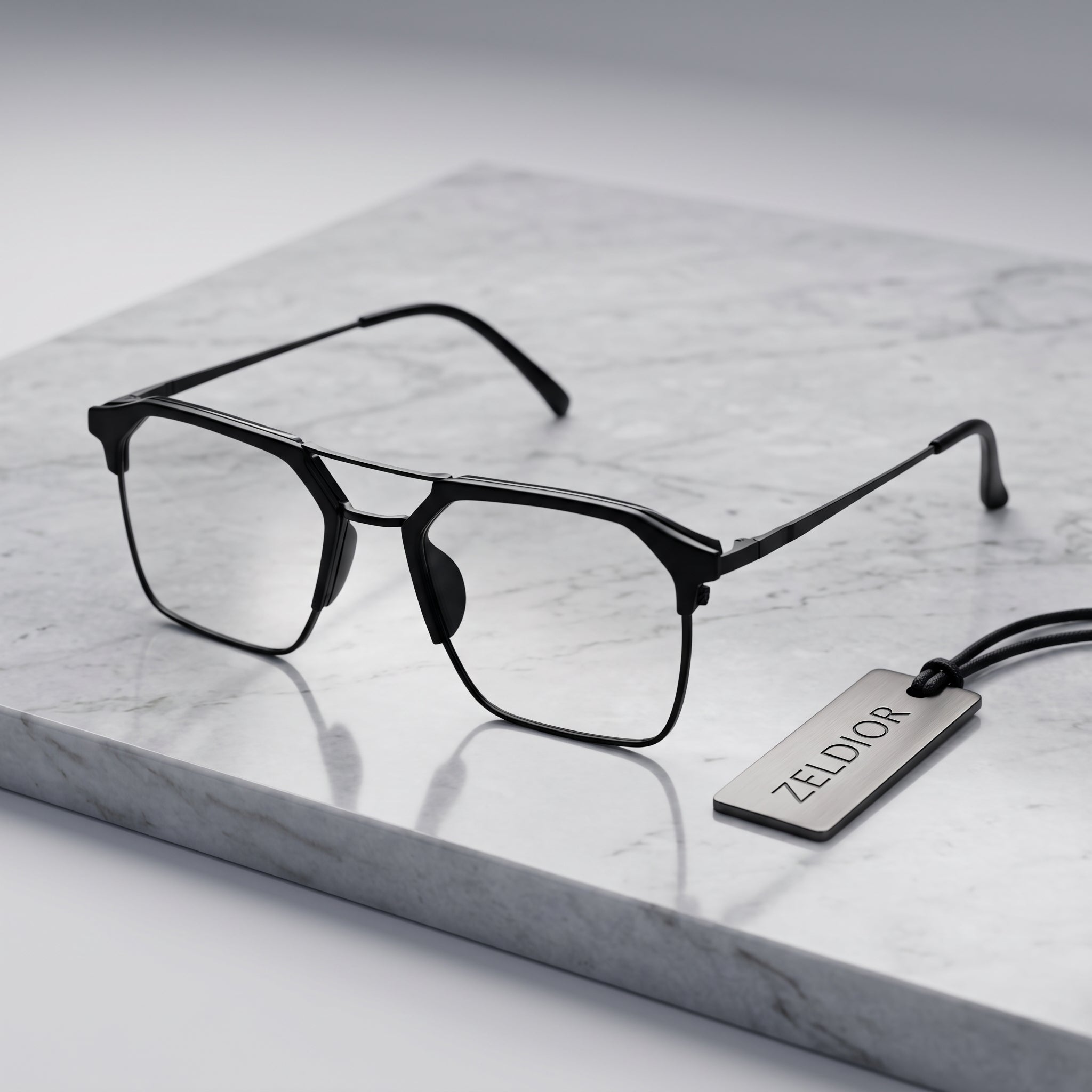 ZELDIOR Photochromic Sunglasses – Adaptive UV400 Lens, Matte Black Aviator Frame
