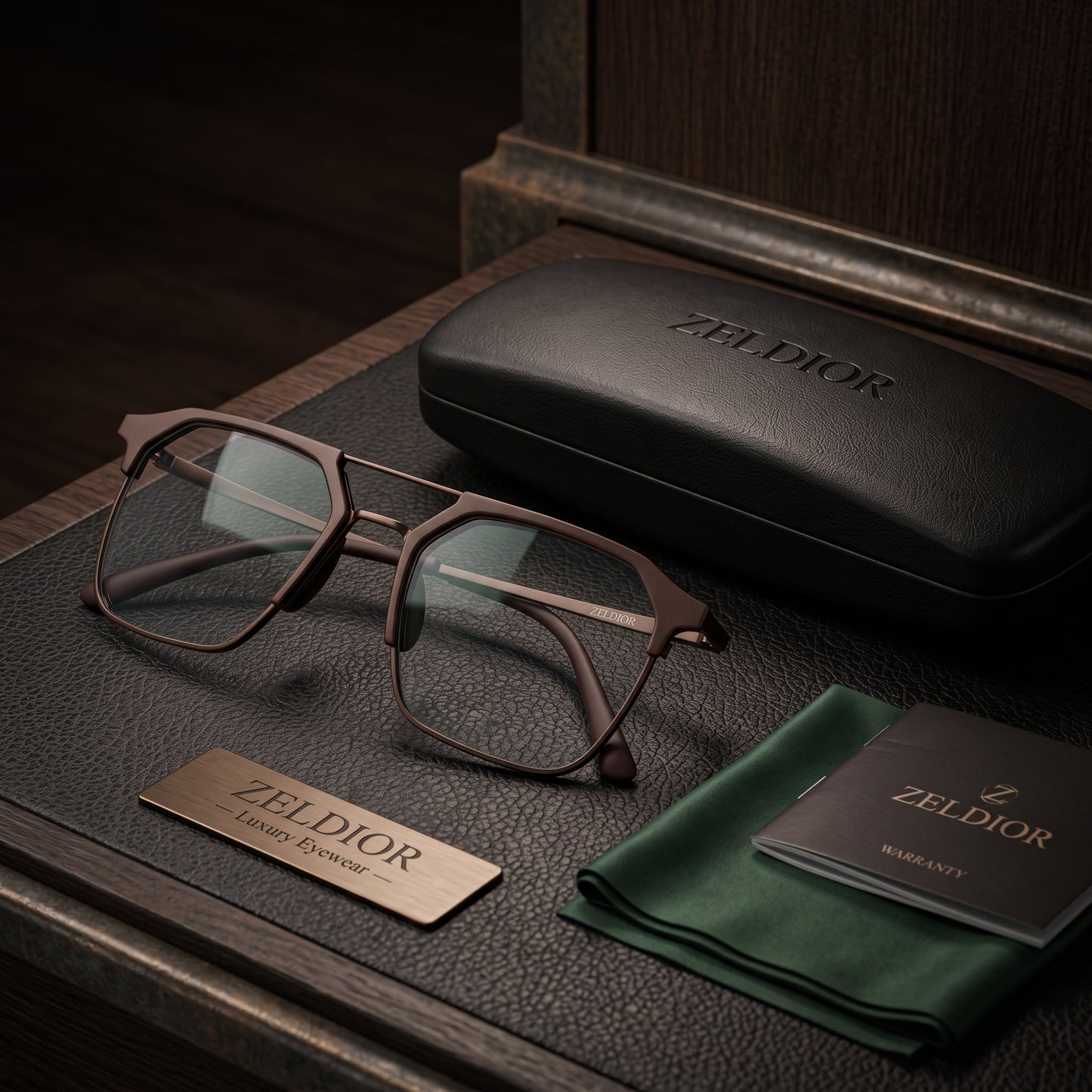 ZELDIOR Photochromic Sunglasses – Adaptive UV400 Lens, Brown Aviator Frame