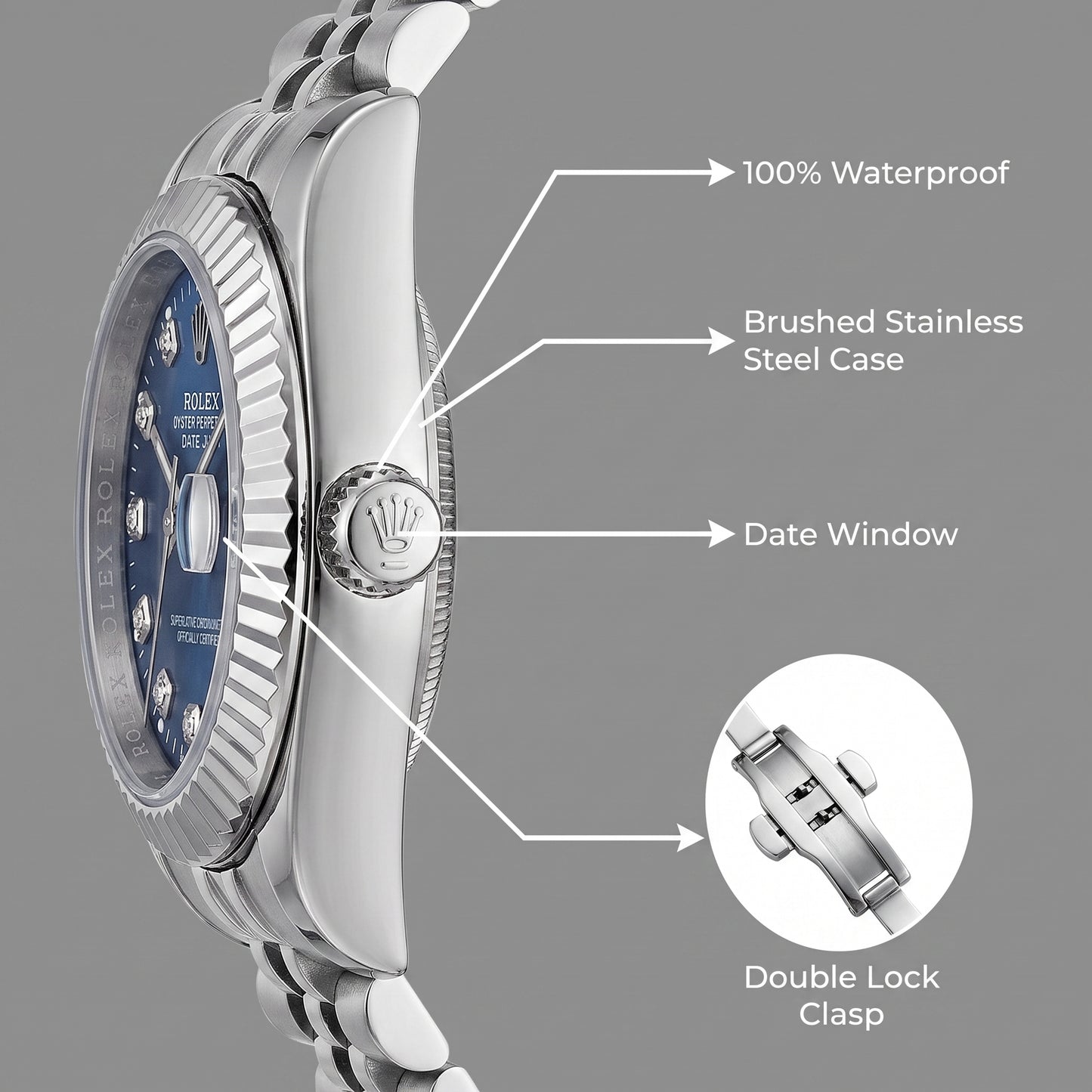 Rolex Datejust Women's Blue Dial Steel Watch – Fluted Bezel | Zeldior