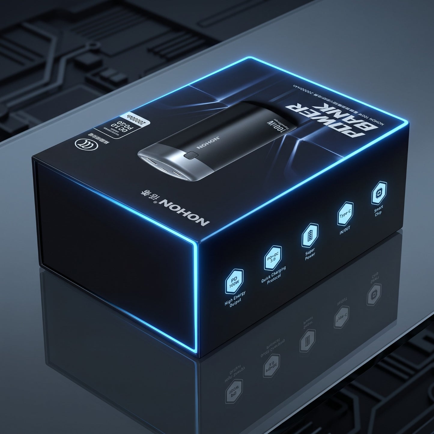 NOHON 100W SuperCharge Power Bank 20000mAh — Fast Charging with Fabric Cover