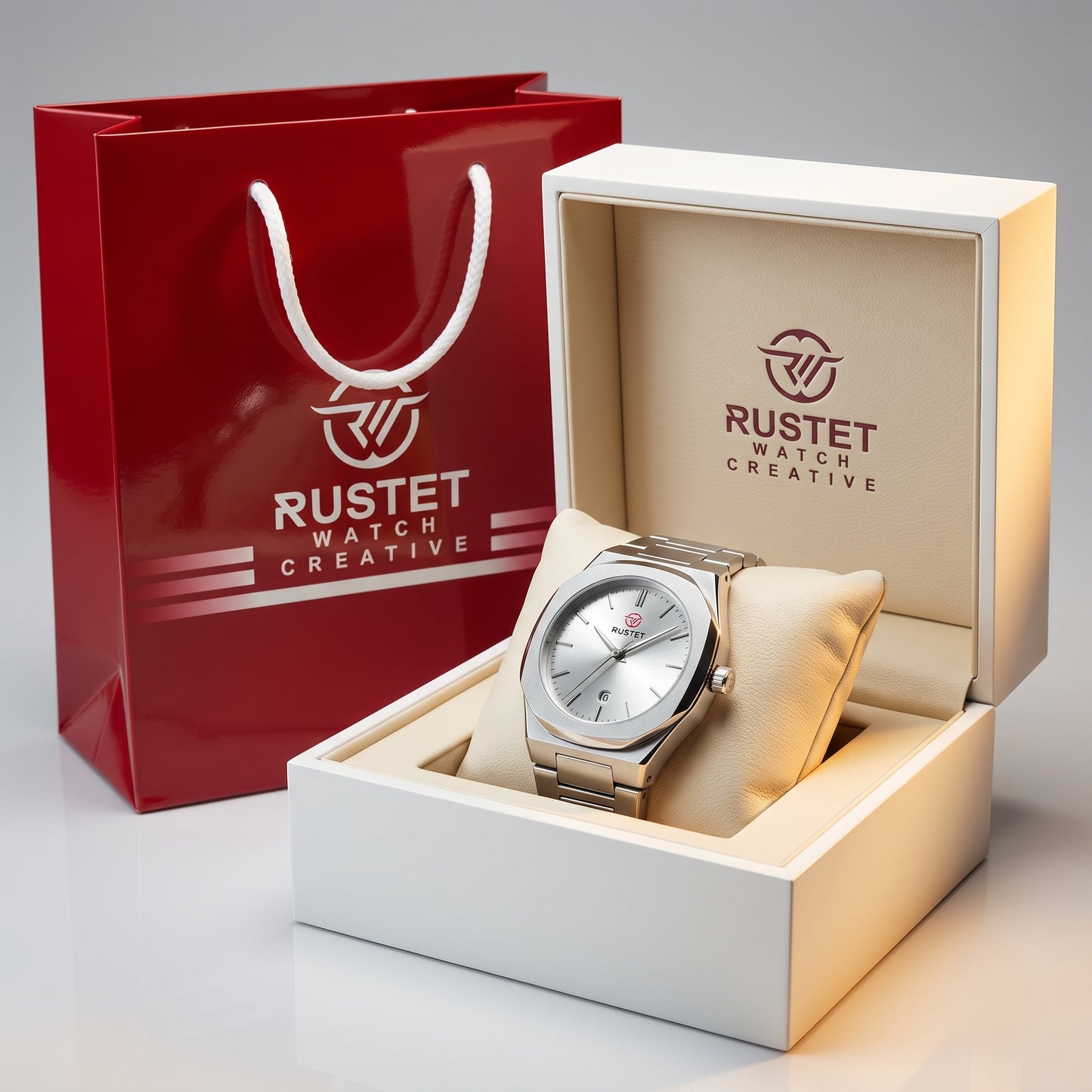 Zeldior RUSTET Ultra-Thin heavy steel men's watch close-up with date window