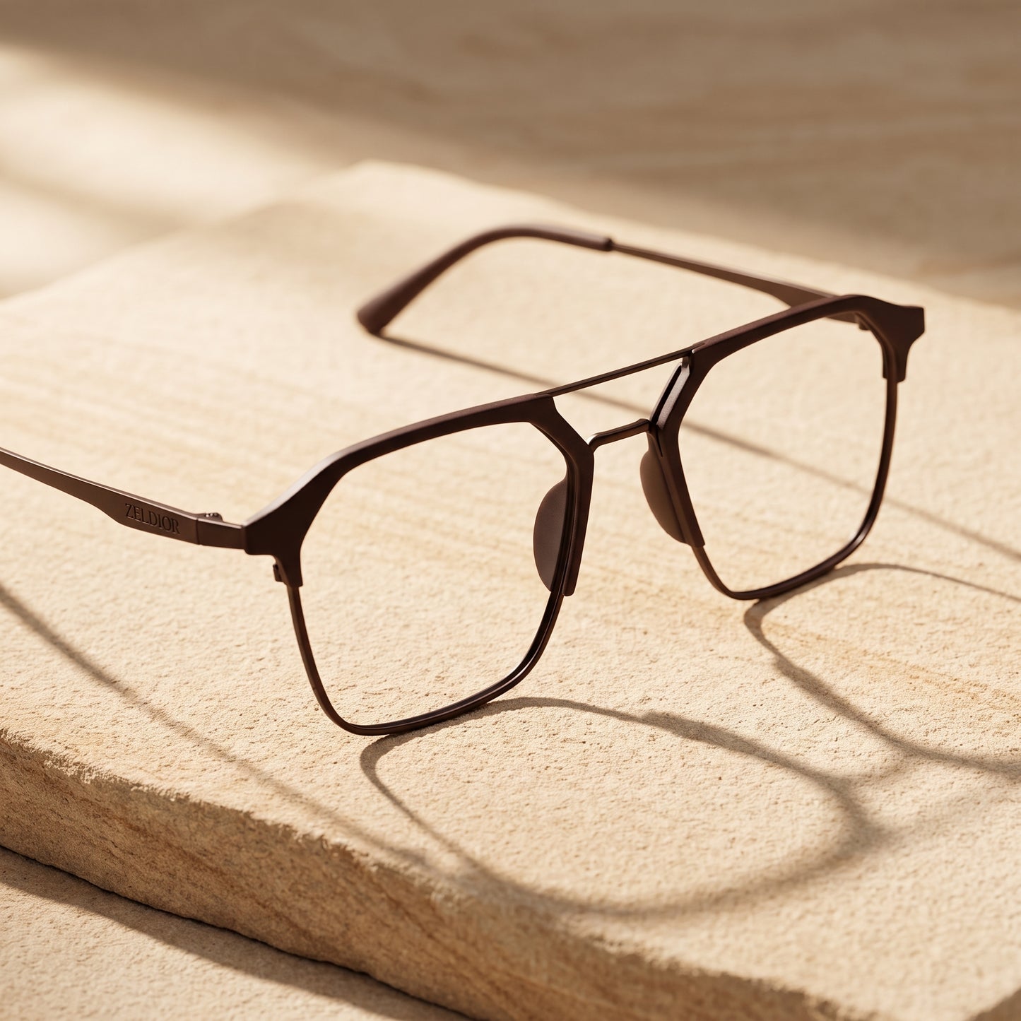 ZELDIOR Photochromic Sunglasses – Adaptive UV400 Lens, Brown Aviator Frame