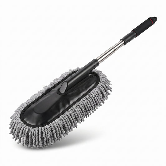 Extendable Microfiber Car Duster with Soft Scratch-Free Cleaning Head for Interior and Exterior Car Cleaning