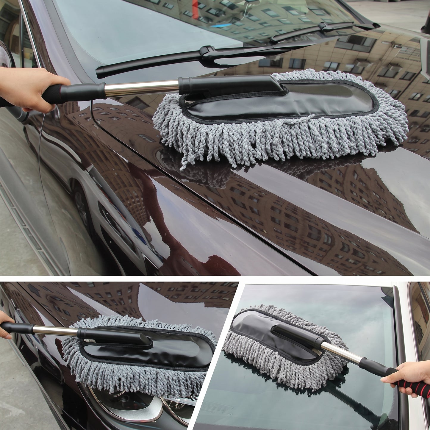 Extendable Microfiber Car Duster with Soft Scratch-Free Cleaning Head