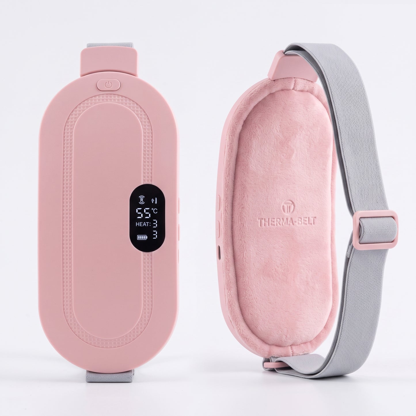 Smart Rechargeable Heat Belt with Vibration Massage | Digital Heat Therapy for Back, Waist & Menstrual Pain Relief
